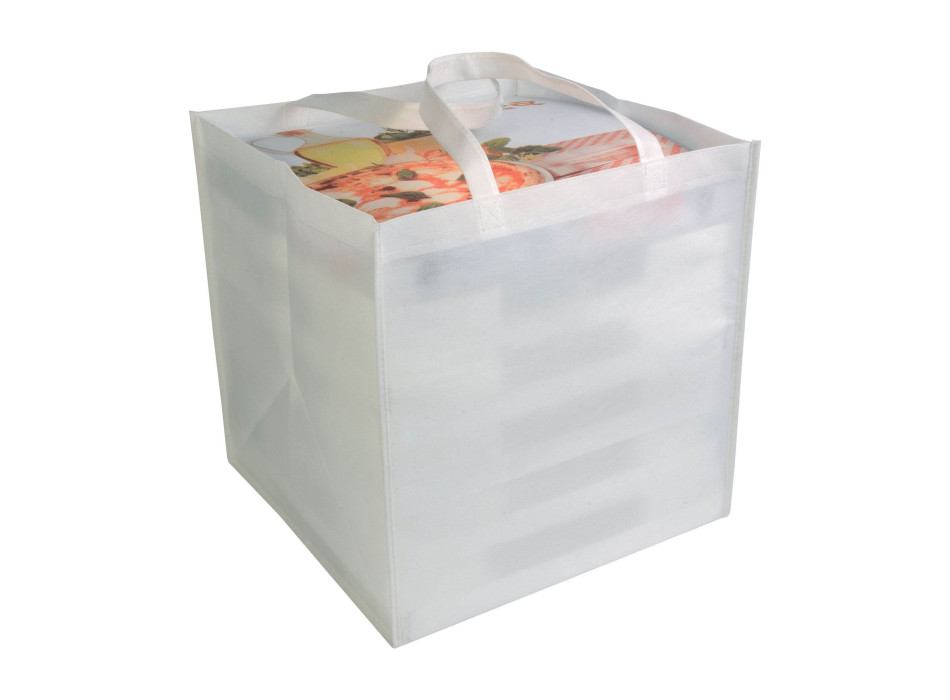 Shopper in formato cartone da pizza in TNT 80 g/m2
