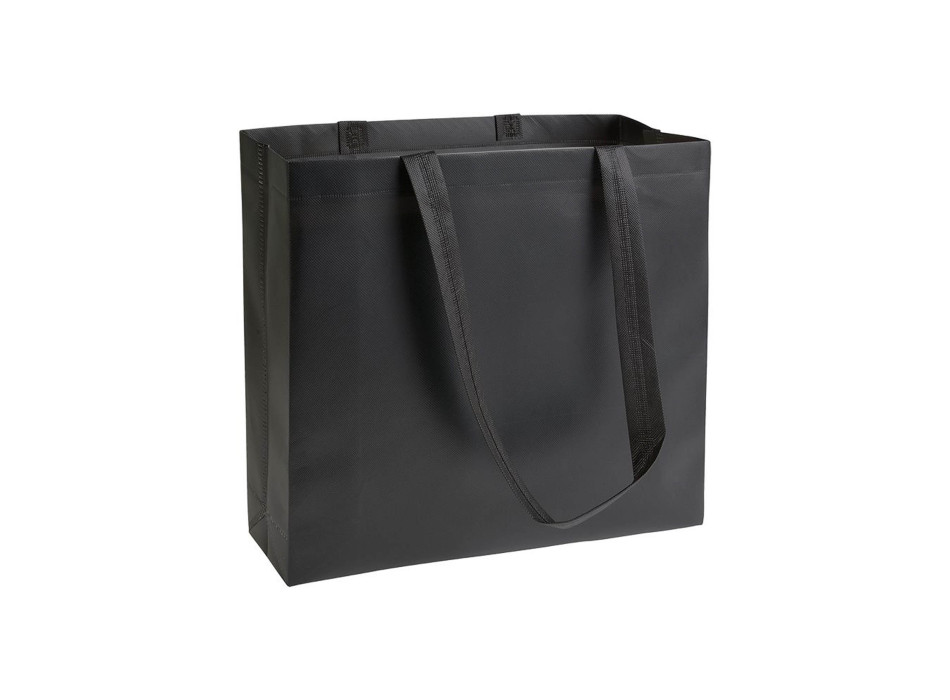 Shopper in TNT laminato, manici lunghi e soffietto