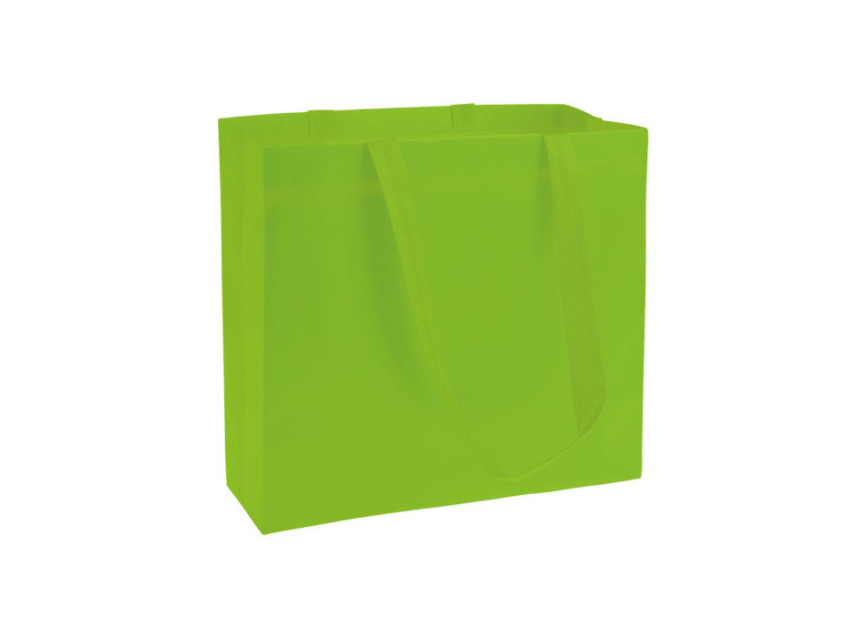 Shopper in TNT laminato, manici lunghi e soffietto