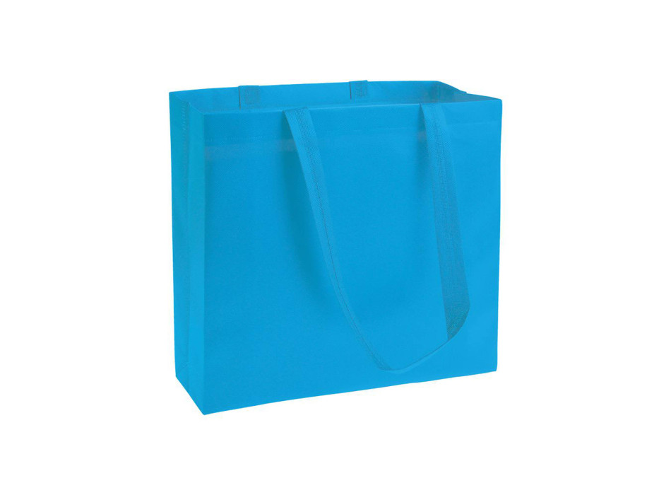 Shopper in TNT laminato, manici lunghi e soffietto