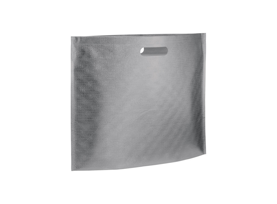 Shopper in TNT laminato metallizzata, manici corti