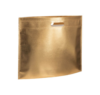 Shopper in TNT laminato metallizzata, manici corti
