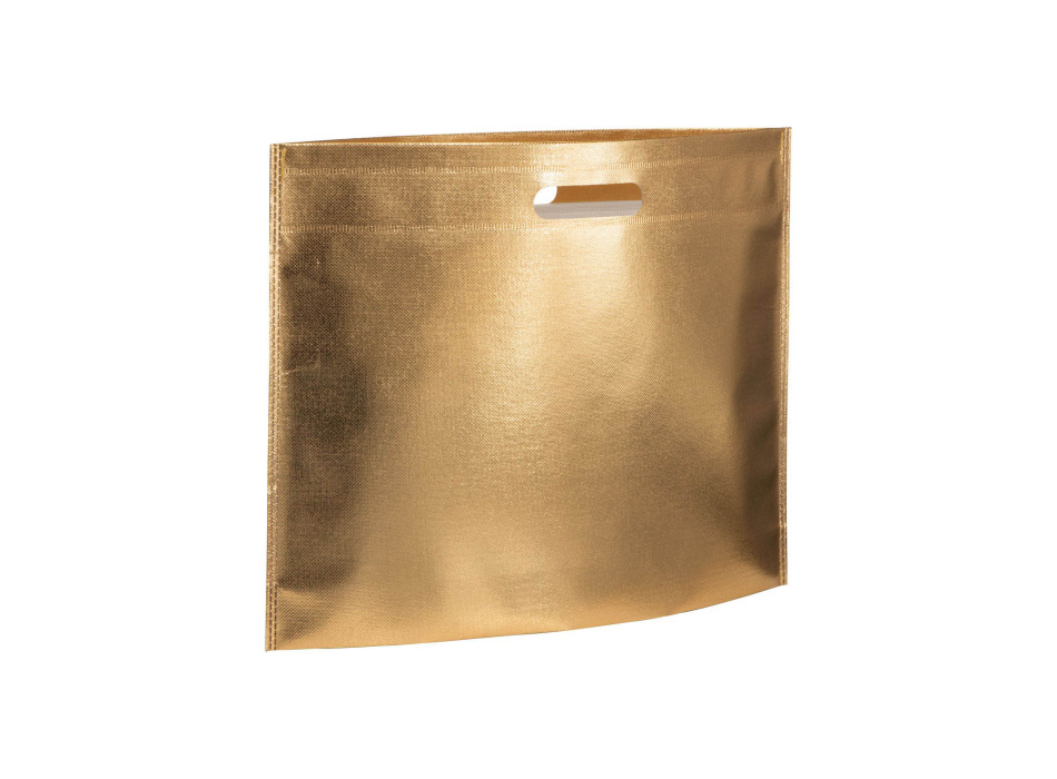 Shopper in TNT laminato metallizzata, manici corti