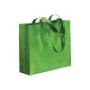 Shopper in TNT laminato metallizzata, manici lunghi e soffietto