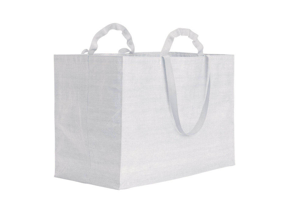 Shopper maxi in polipropilene riciclato con manici doppi a nastro (corti e lunghi)