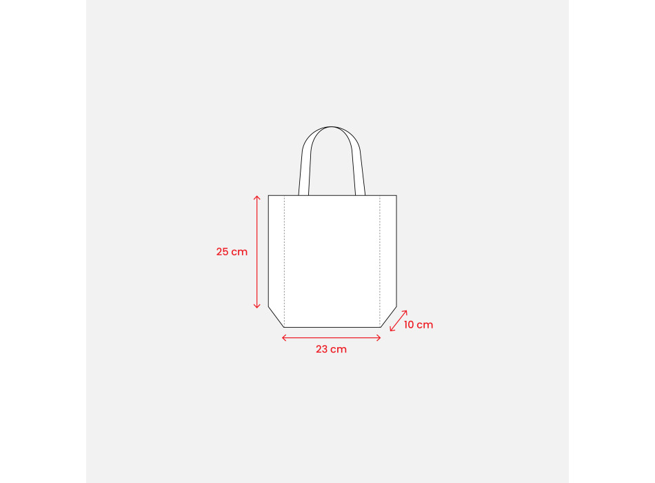 Shopper mini con soffietto in TNT 80 g/m2, manici corti Gheddi