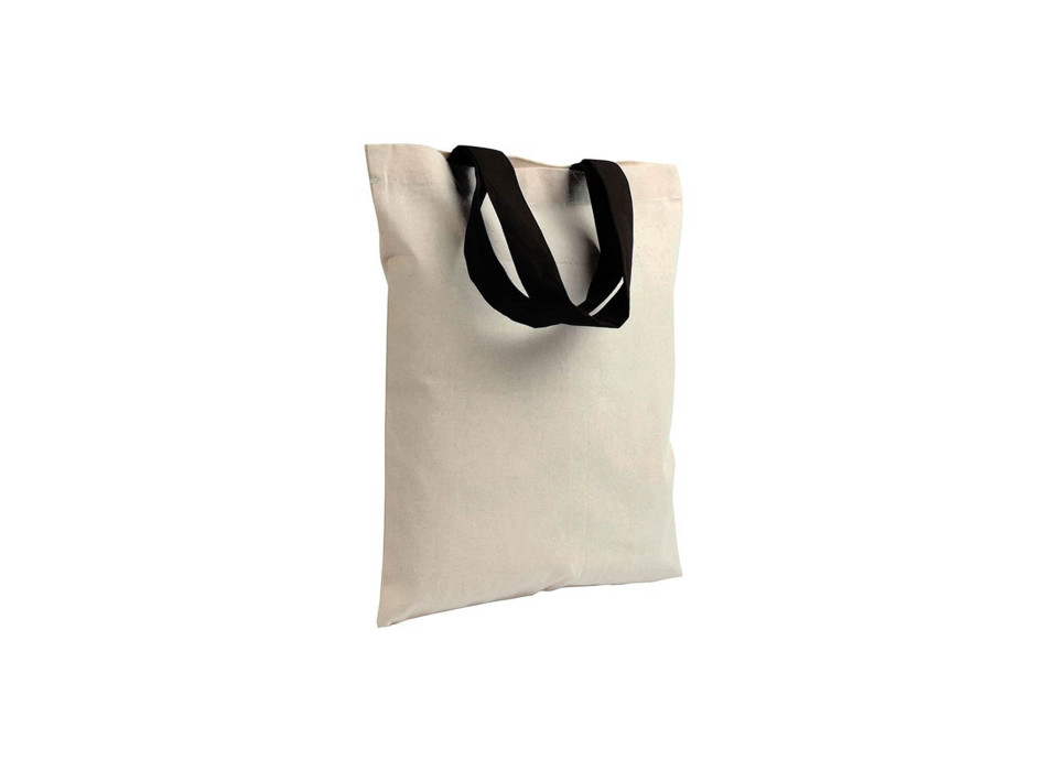 Shopper mini in cotone naturale 135 g/m2, manici corti colorati