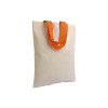 Shopper mini in cotone naturale 135 g/m2, manici corti colorati
