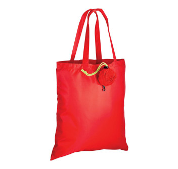 Shopper ripiegabile a forma di rosa in poliestere 190T, con moschettone in plastica