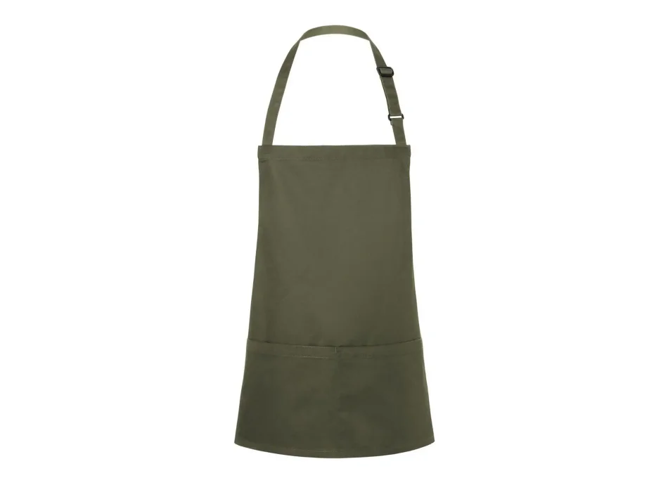 Short Bib Apron Basic With Buckle And Pocket  Gheddi