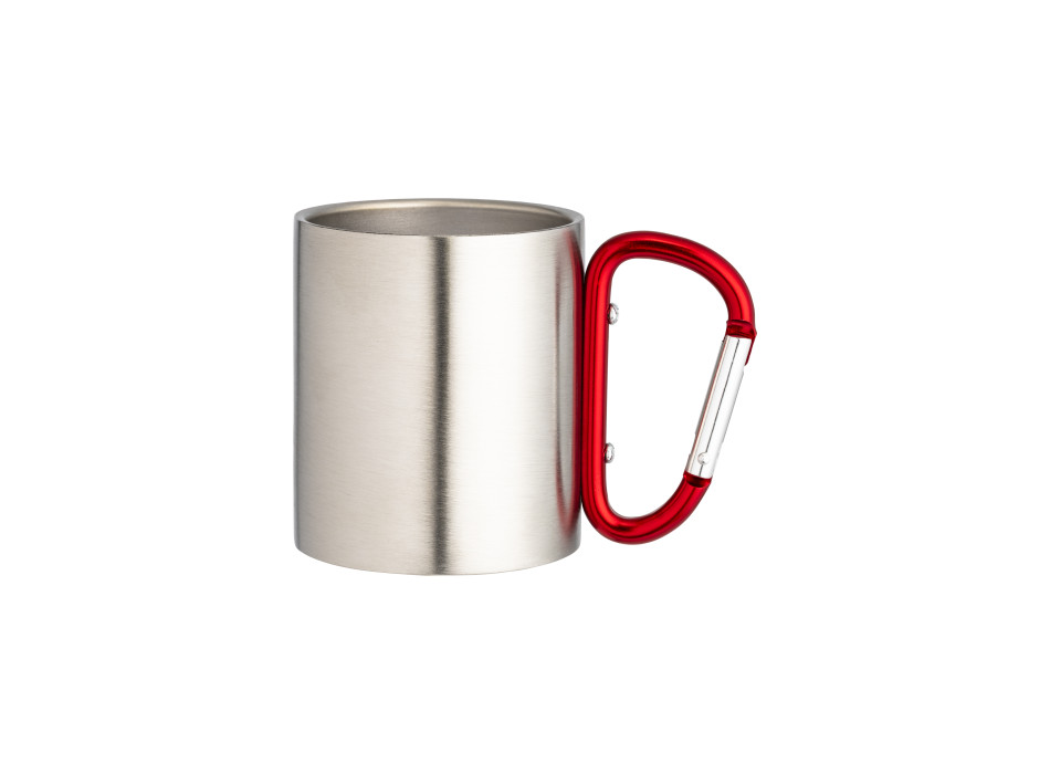 Tazza in acciaio con manico in alluminio a moschettone, 200 ml