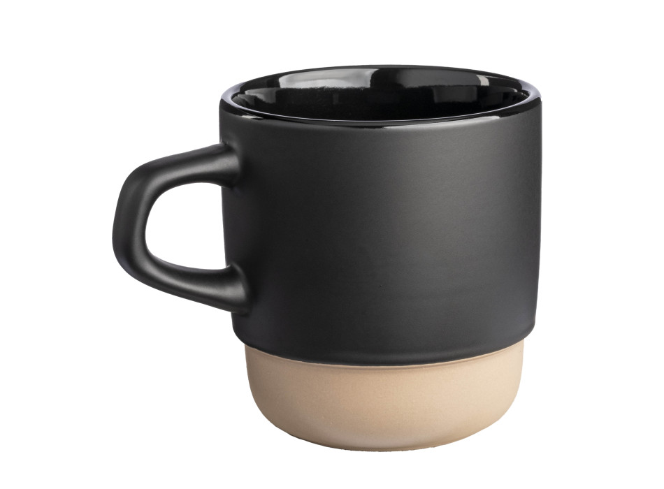 Tazza in ceramica da 320 ml. Impilabile. Con esterno opaco e interno lucido