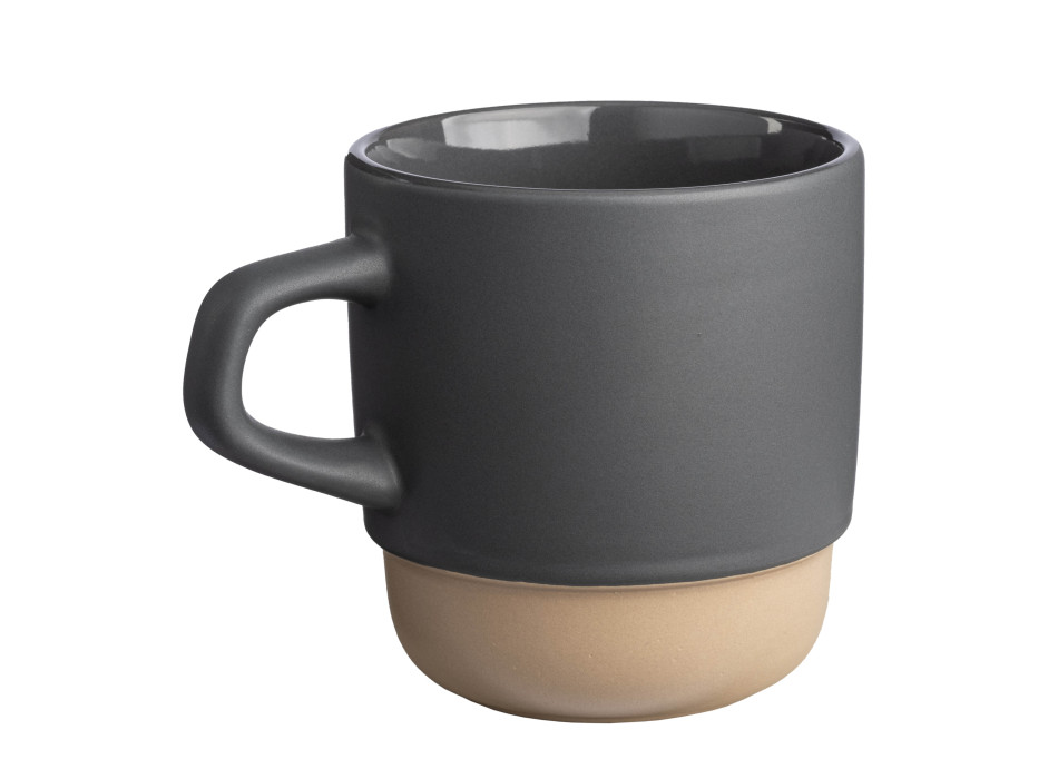 Tazza in ceramica da 320 ml. Impilabile. Con esterno opaco e interno lucido