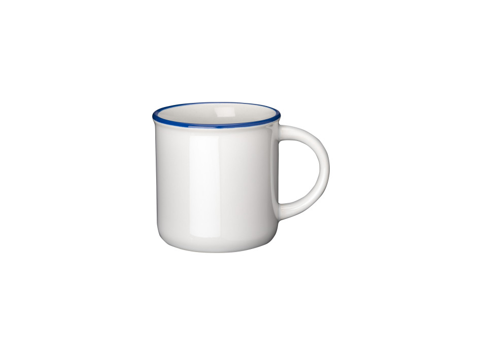 Tazza vintage in ceramica da 240 ml con rivestimento  per sublimazione. e bordo colorato