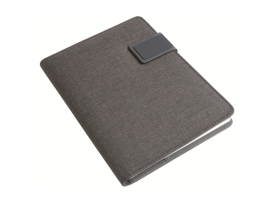 Tech organizer in tessuto mélange con quaderno a righe (A5)