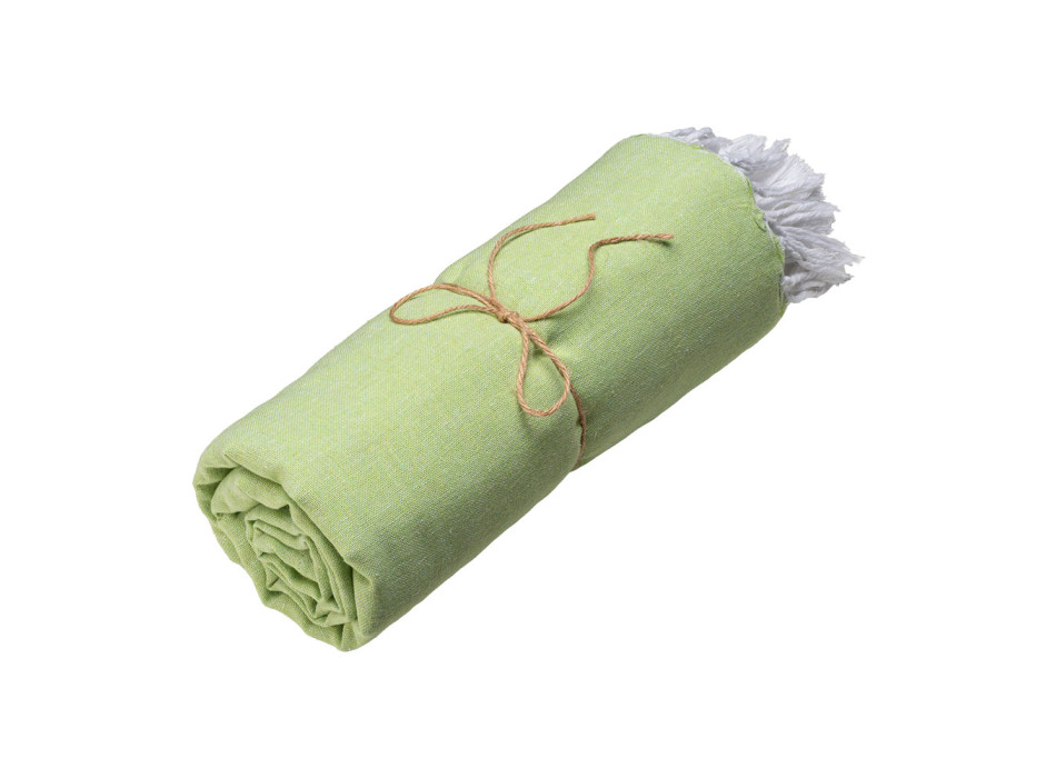 Telo mare in cotone riciclato 150 g/m2. Effetto melange e frange Gheddi