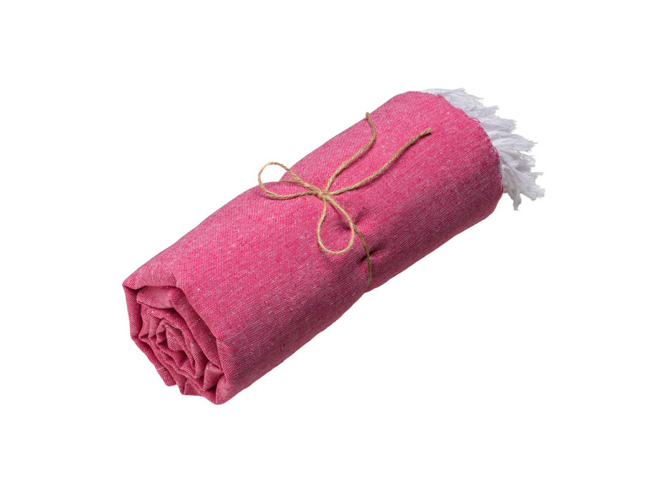 Telo mare in cotone riciclato 150 g/m2. Effetto melange e frange Gheddi