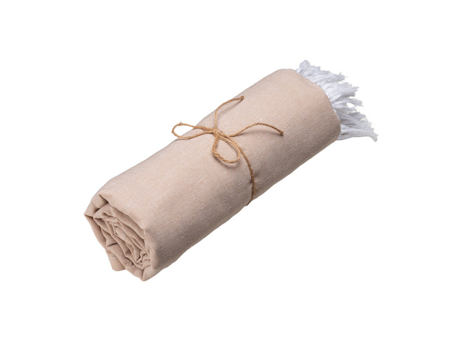 Telo mare in cotone riciclato 150 g/m2. Effetto melange e frange Gheddi