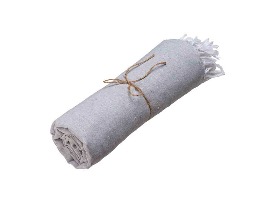 Telo mare in cotone riciclato 150 g/m2. Effetto melange e frange Gheddi