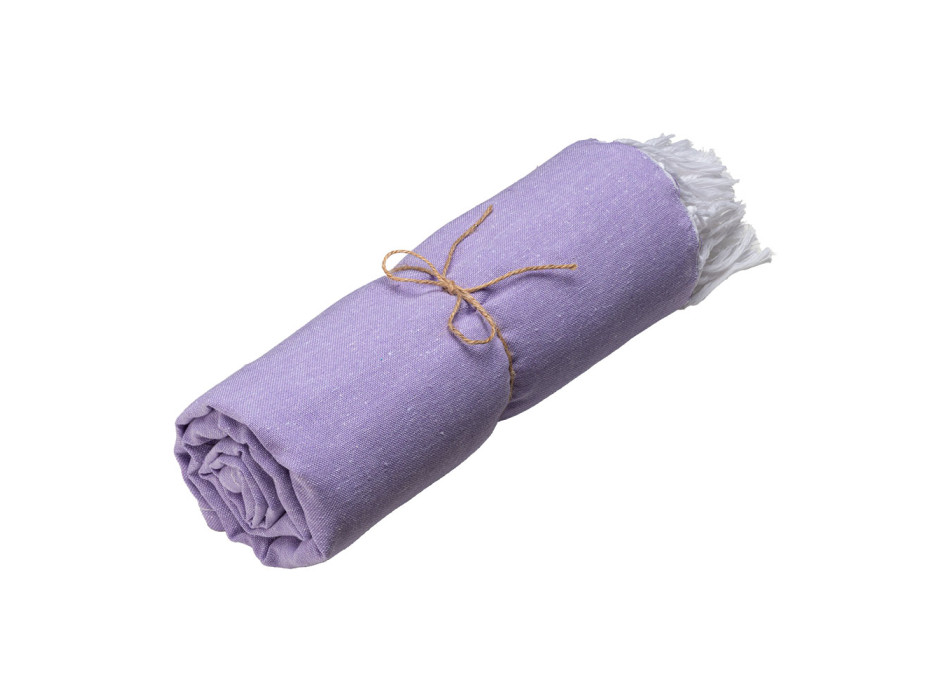 Telo mare in cotone riciclato 150 g/m2. Effetto melange e frange Gheddi