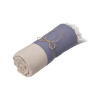 Telo mare in cotone riciclato 180 g/m2. Effetto melange e frange Gheddi