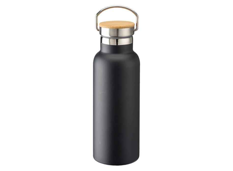 Thermos in acciaio inossidabile (500 ml) con doppia parete isolante e tappo in bambù Gheddi