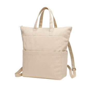 Zainetto cotone 340 g/m2. Manici corti e due tasche laterali porta bottiglie Gheddi