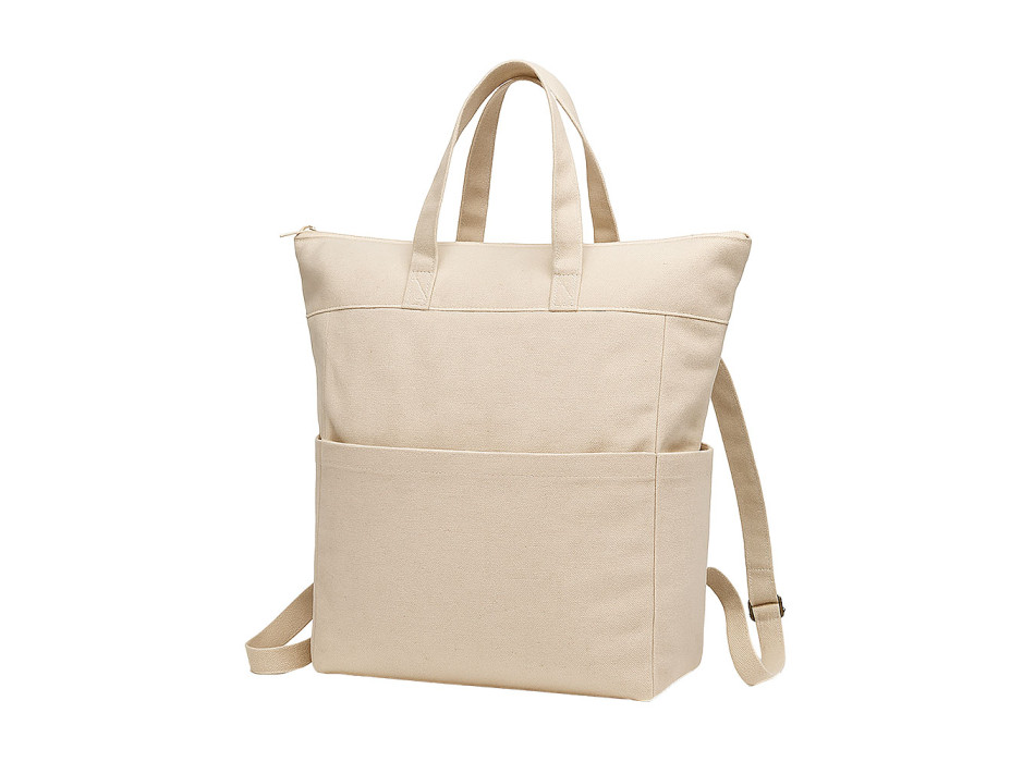 Zainetto cotone 340 g/m2. Manici corti e due tasche laterali porta bottiglie Gheddi