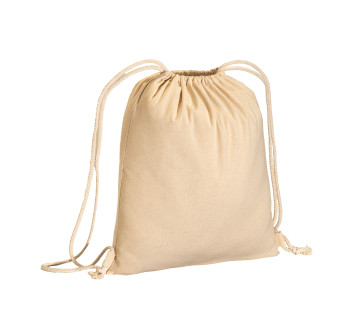 Zainetto in cotone 180 g/m2, con chiusura a strozzo