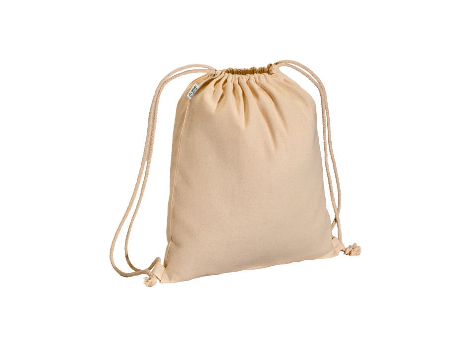 Zainetto in cotone biologico 220 g/m2, con chiusura a strozzo