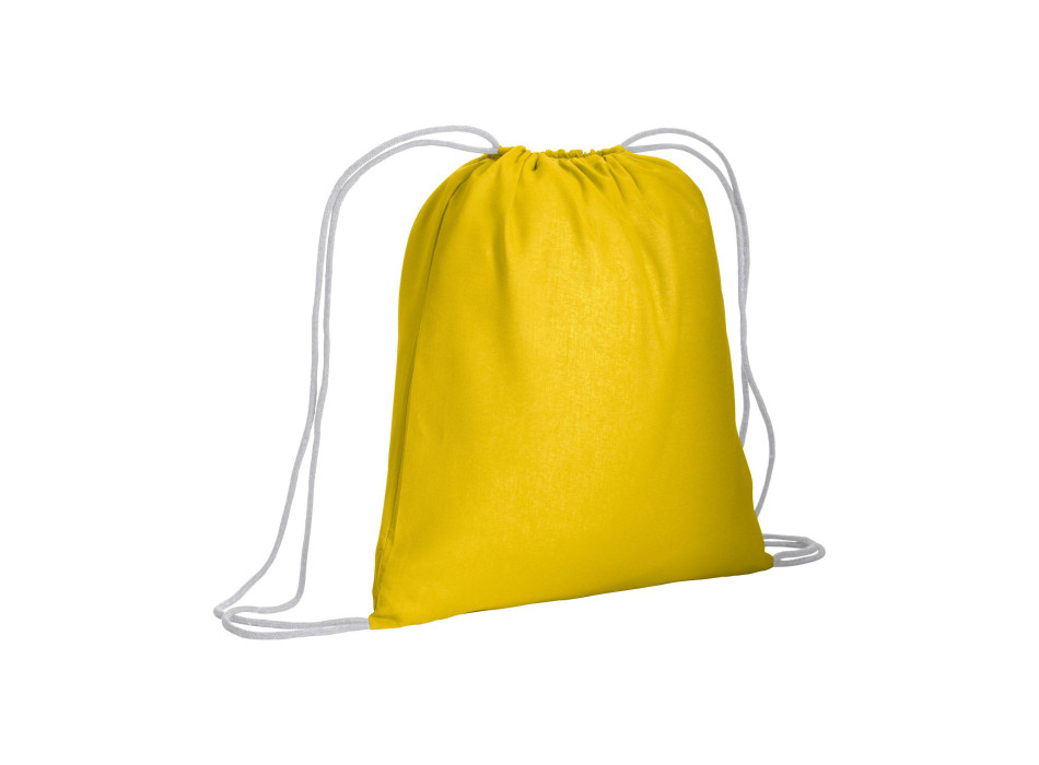 Zainetto in cotone da 120 g/m2, con chiusura a strozzo. È certificato OEKO-TEX®.