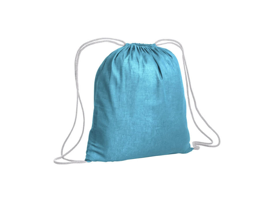 Zainetto in cotone da 120 g/m2, con chiusura a strozzo. È certificato OEKO-TEX®.