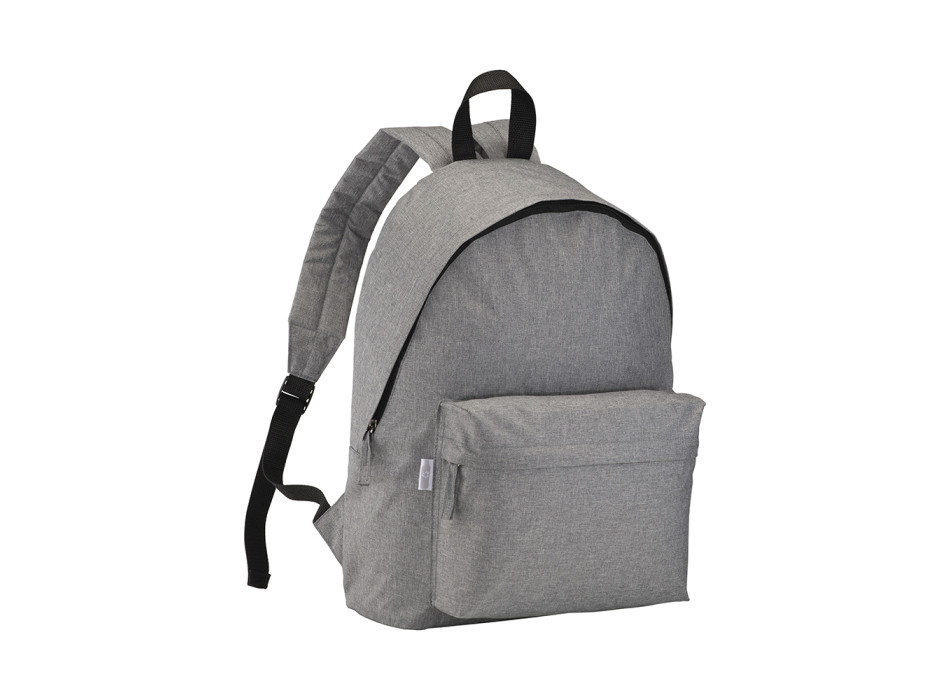 Zaino in PET riciclato  melange, 2 tasche e spallacci regolabili Gheddi