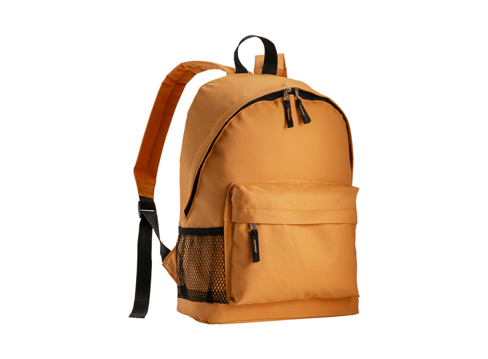 Zaino in poliestere 600D con 3 tasche, di cui una laterale retinata Gheddi