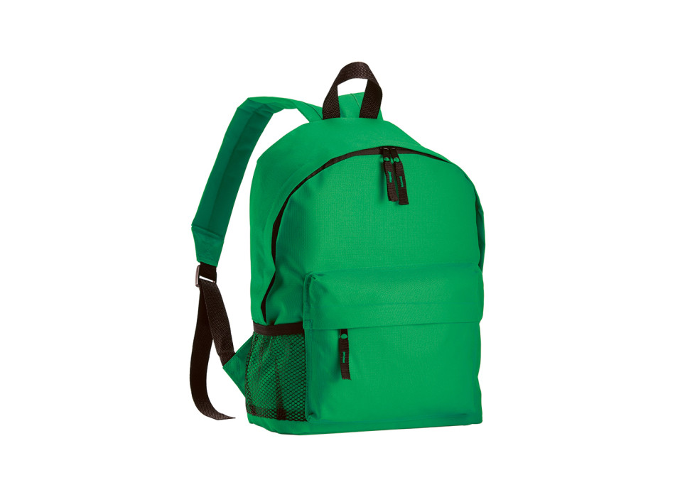 Zaino in poliestere 600D con 3 tasche, di cui una laterale retinata Gheddi