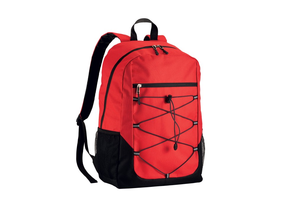 Zaino in poliestere 600d con 4 tasche di cui 2 laterali retinate