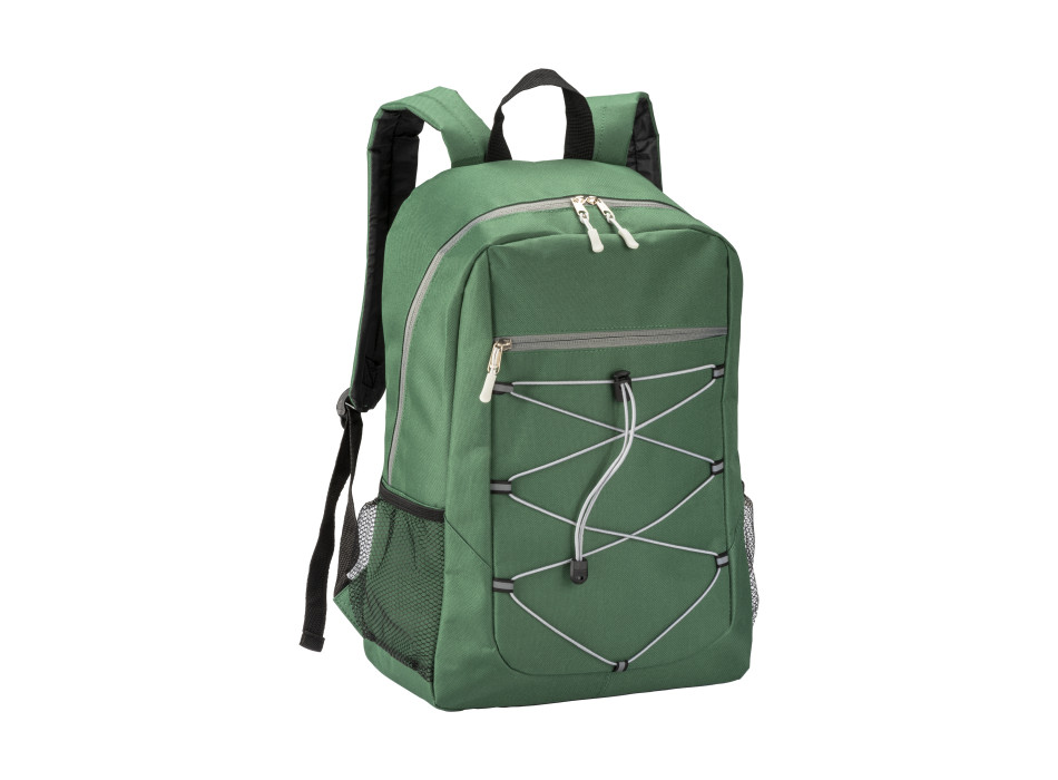 Zaino in poliestere 600D con 4 tasche di cui 2 laterali retinate