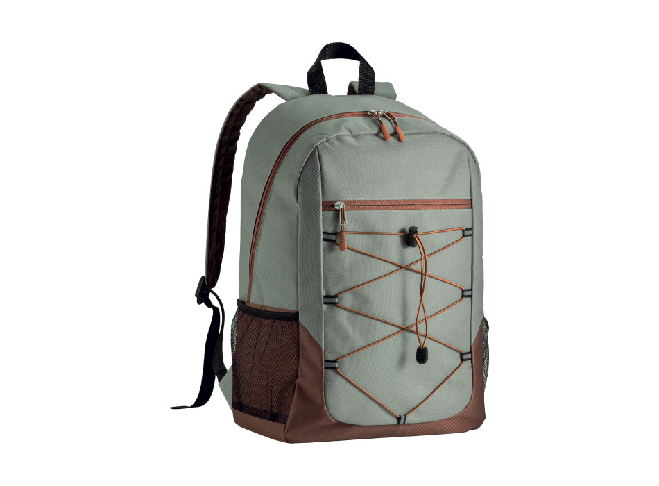 Zaino in poliestere 600D con 4 tasche di cui 2 laterali retinate