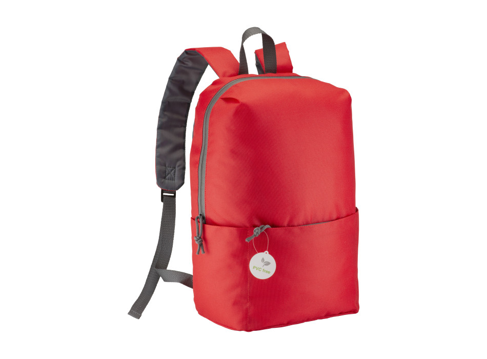 Zaino in poliestere senza PVC con quattro tasche, spallacci regolabili