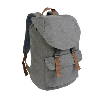 Zaino in poliestere two tone effetto melange con 2 tasche Gheddi