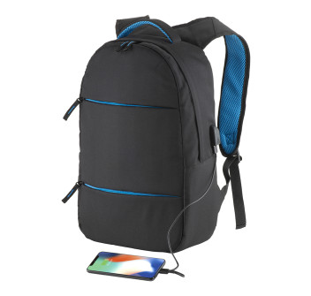 Zaino porta computer in poliestere 600D. Tasca principale porta pc e 3 tasche frontali Gheddi