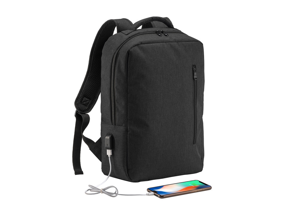 Zaino porta computer poliestere two tone con tre tasche con porta USB esterna Gheddi