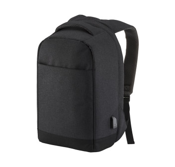 Zaino porta PC con chiusura antifurto, con presa USB,  in poliestere Gheddi