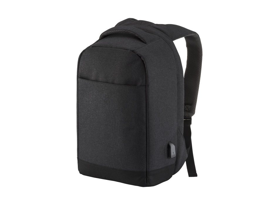 Zaino porta PC con chiusura antifurto, con presa USB,  in poliestere