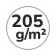 205 g/m2